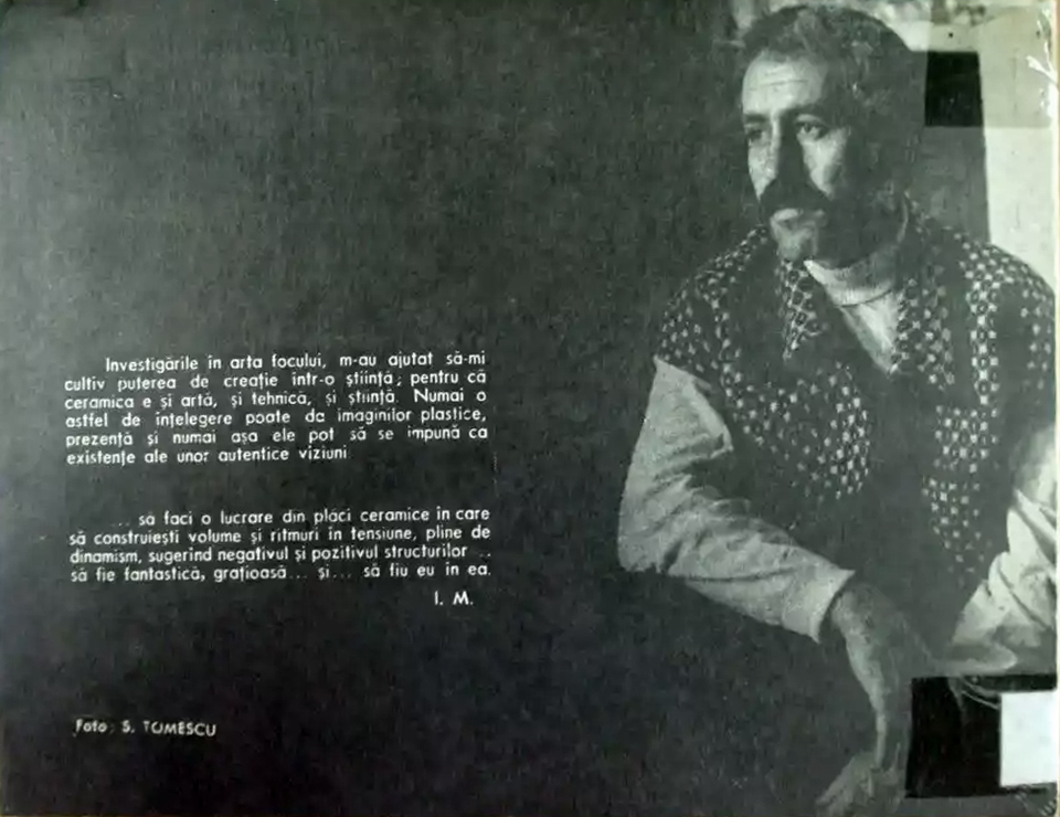 Ion Minoiu Ceramica catalog expozitie Bucuresti 1971 Orizont verso